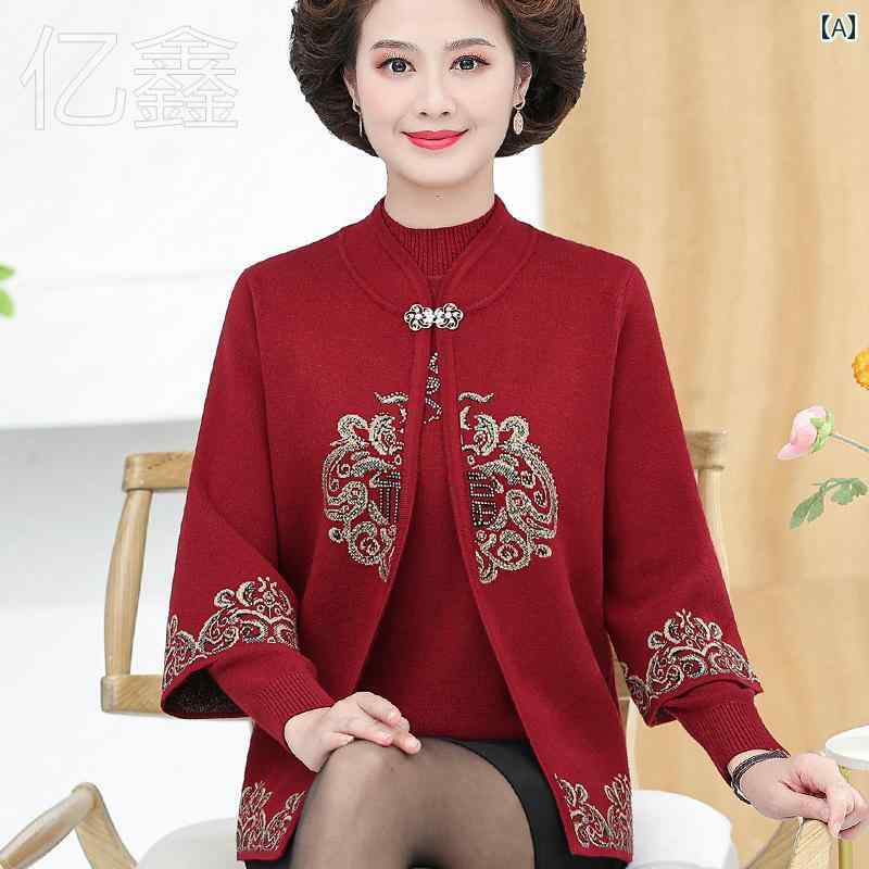 レディース ファッション おしゃれ 春夏 秋 冬 大人 上品 高級 マダム ミス ミセス プレゼント 婦人服 母 スプリング服 上品 カーディガン ジャケット 母 ワイドトップス ベルベット ニット セット