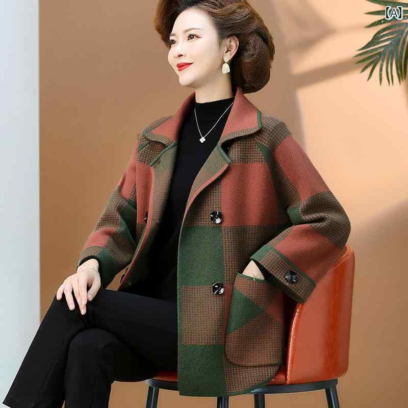 レディース ファッション おしゃれ 春夏 秋　冬 大人 上品 高級 マダム ミス ミセス プレゼント 婦人服　母 ウールカーディガン　トップス　母　コート　｜YKC8
