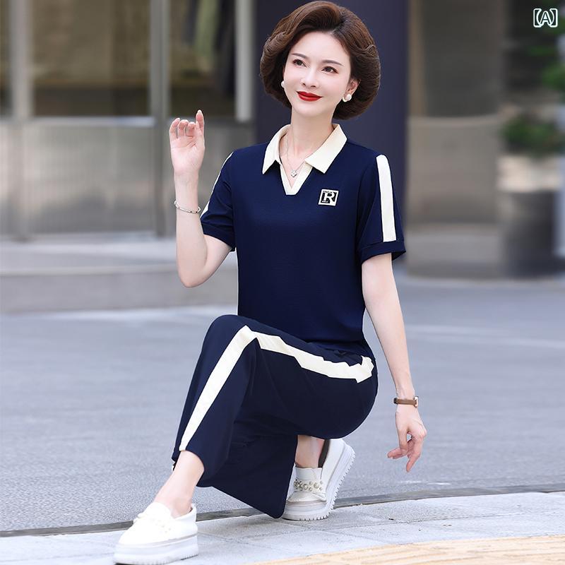 レディース ファッション おしゃれ 春夏 秋　冬 大人 上品 高級 マダム ミス ミセス プレゼント 婦人服　母 母　スポーツウェア　スーツ　半袖　T　シャツ　ウエスタン　セット｜YKC8