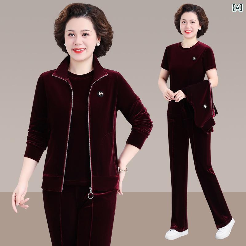 レディース ファッション おしゃれ 春夏 秋　冬 大人 上品 高級 マダム ミス ミセス プレゼント 婦人服　母 母　　ゴールド　ベルベット　スポーツウェア　スーツ　スタイリッシュコート　上品　トップス｜YKC8 29,097円