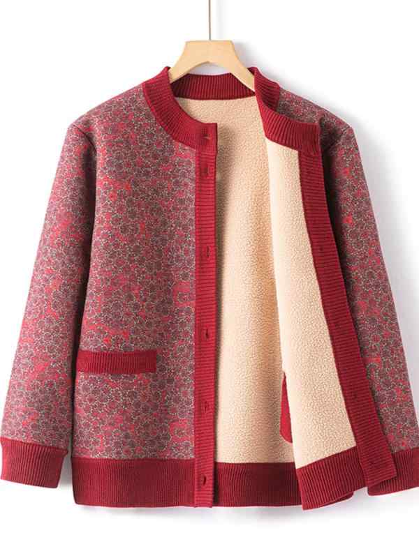 レディース ファッション おしゃれ 春夏 秋　冬 大人 上品 高級 マダム ミス ミセス プレゼント 婦人服　母 暖かい　高齢者　セーター　ベルベット　厚手　母　カーディガン　暖かい　高齢者　服　コート｜YKC8