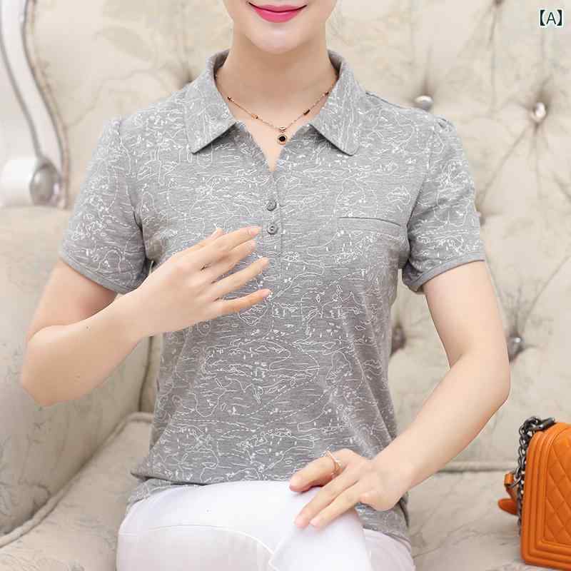 レディース ファッション おしゃれ 春夏 秋　冬 大人 上品 高級 マダム ミス ミセス プレゼント 婦人服　母 ママの 夏 半袖 T シャツ 女性 高齢者の 夏 半袖 綿 トップ 小さい シャツ｜YKC8