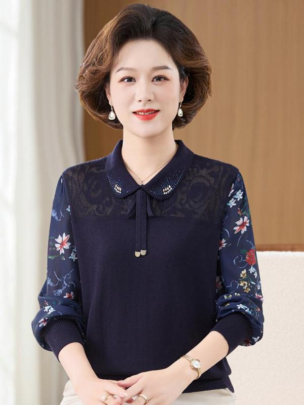 レディース ファッション おしゃれ 春夏 秋冬 大人 上品 高級 マダム ミス ミセス プレゼント 婦人服 母 ニット シャツ T シンプル 花柄 パンツ ズボン セット