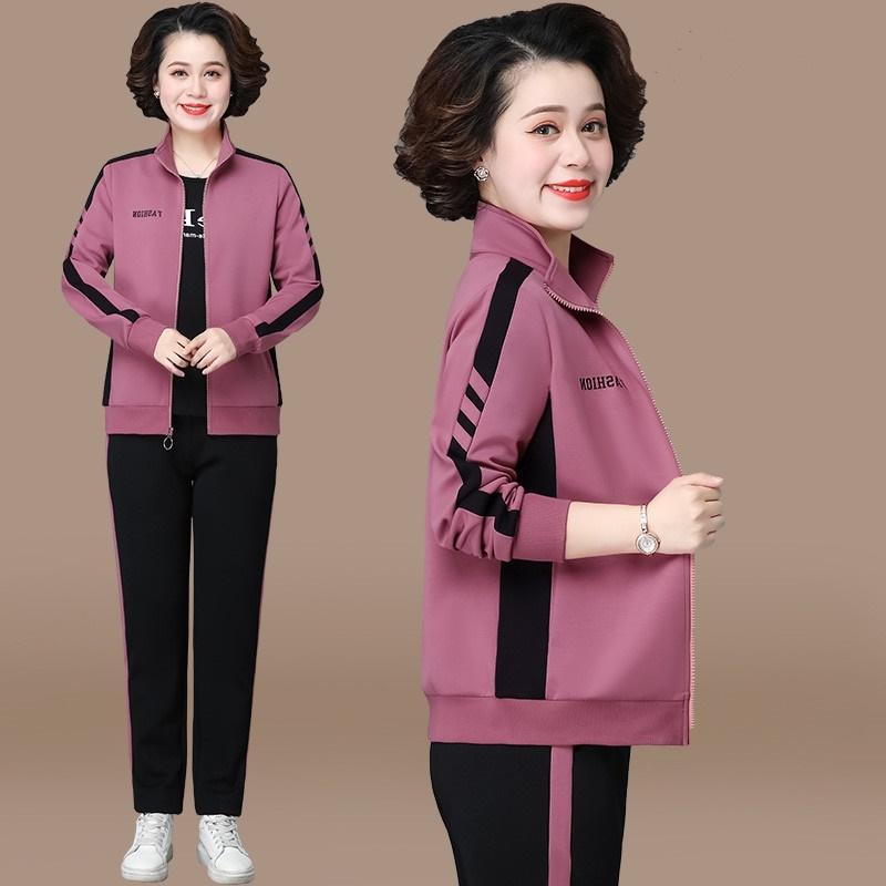 レディース ファッション おしゃれ 春夏 秋冬 大人 上品 高級 マダム ミス ミセス プレゼント 婦人服 母 スポーツ ウェア スーツ カジュアル スウェット シャツ ジャケット 3点 セット シンプル ジャケット パンツ ズボン｜YKC8