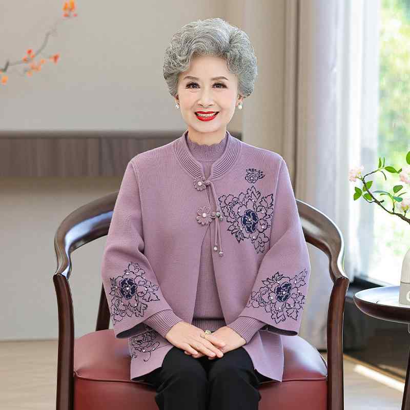 レディース ファッション おしゃれ 春夏 秋 冬 大人 上品 高級 マダム ミス ミセス プレゼント 婦人服 母 高齢者 秋 冬服の 女性 コート フリース セーターおばあちゃん 春秋 スーツ 妻 服 母 唐 スーツ 冬 女性
