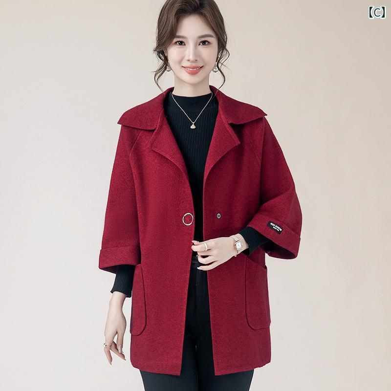 レディース ファッション おしゃれ 春夏 秋冬 大人 上品 高級 マダム ミス ミセス プレゼント 婦人服 母 コート ウール アウター ジャケット シンプル トップス パンツ ズボン セット｜YKC8