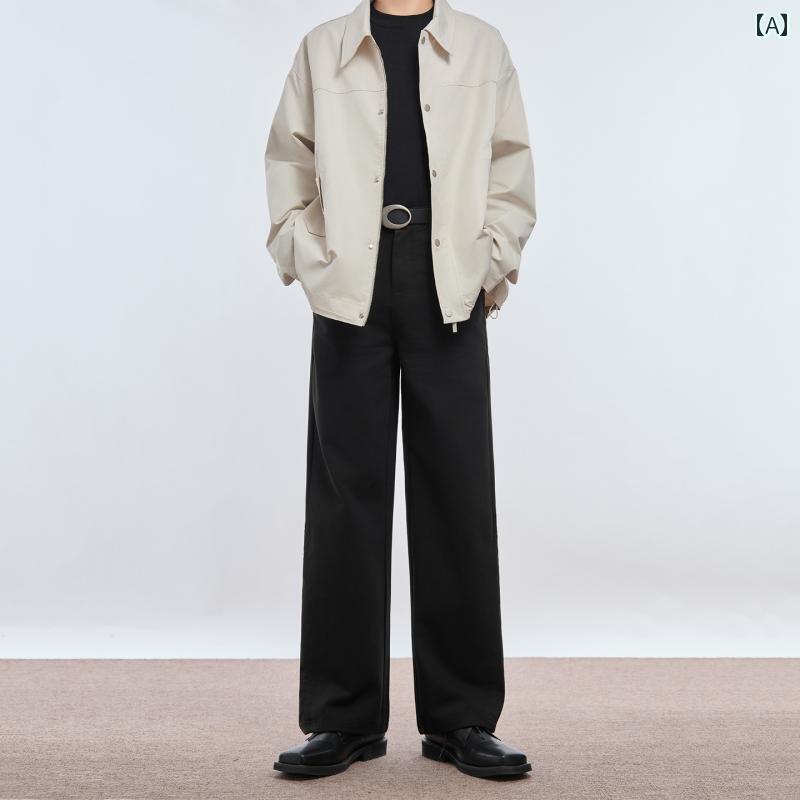 メンズ ファッション 春夏 秋冬 かっこいい オシャレ モテ 男性用 紳士服 服 韓国 シンプル 大人 　コットンツイル　ブラック　ジーンズ　ハイウエスト　ストレート　カジュアル　ジーンズ
