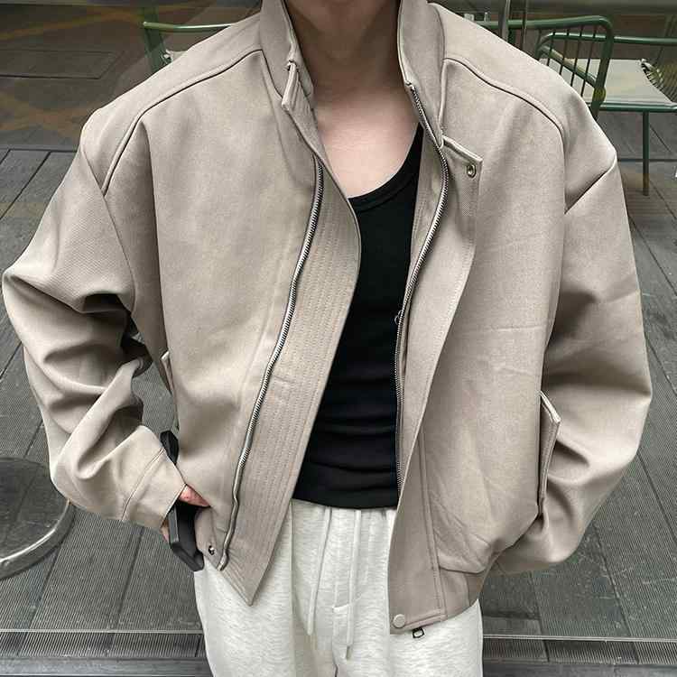 メンズ ファッション 春夏 秋冬 かっこいい オシャレ モテ 男性用 紳士服 服 韓国 シンプル 大人 レイヤード リーフ ジャケット ショート フライト