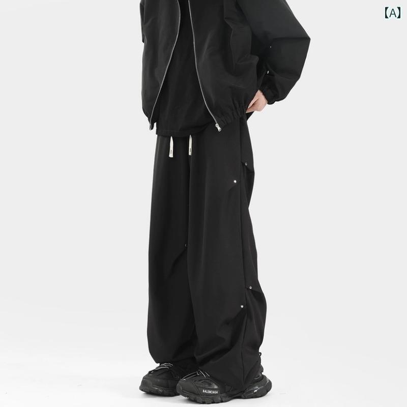 メンズ ファッション 春夏 秋冬 かっこいい オシャレ モテ 男性用 紳士服 服 韓国 シンプル 大人 アメリカン スキー パンツ 薄型 スポーティ パンツ ロング パンツ|YKC8