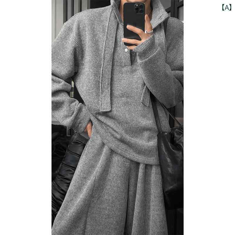メンズ 流行り物 春夏 秋冬 かっこいい オシャレ モテ 成人男性用 成人男性服  服 韓国 分かりやすい 成年者 伸び伸びする 編み物 トレイナー 仕掛ける 相応う 分かりやすい ズボン下 メンズファッション-その他