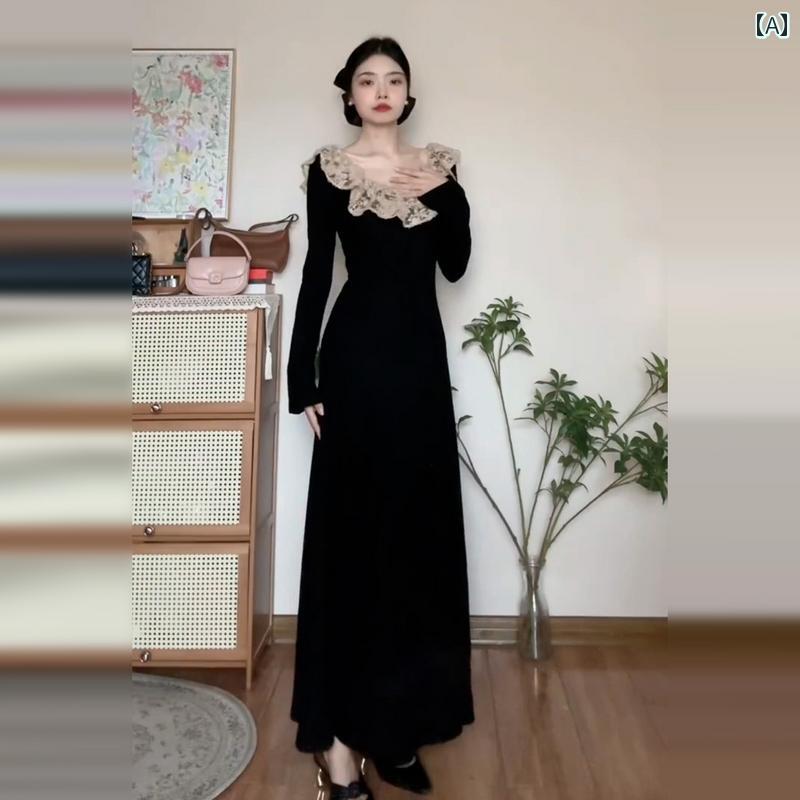 レディース ファッション おしゃれ 春 夏 秋 冬 大人 上品 高級 マダム ミス ミセス プレゼント 婦人 母 ブラック ニット 長袖セット ロング|YKC8
