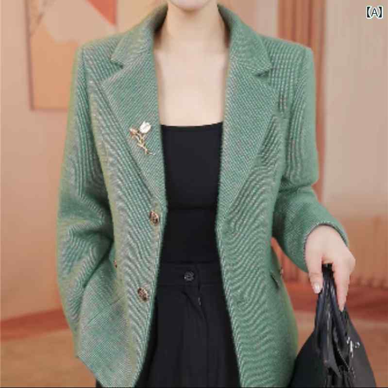 レディース 流行り物 春夏 秋冬 可愛らしい オシャレ  御っ母さん 背広 色つや 羊毛 厚地の外套 今めかしい 心地好い 窈窕たる スリミング 朦々たる 羊毛 背広
