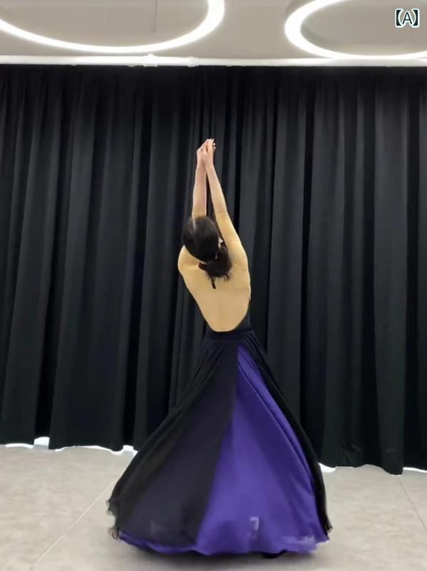 衣装 ダンス コスプレ 撮影 舞台 ナイト ダンス 衣装 レトロ 舞踊 スカート 二重層 世界 公演 ビッグ スカート