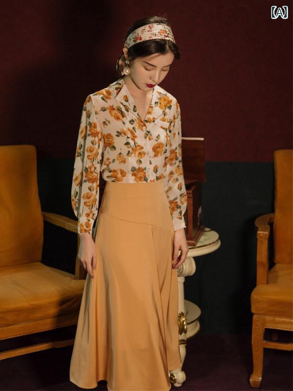 レディース ファッション 春夏 秋冬 かわいい オシャレ レディース　レトロ　ドレス　80代　90代　ハイエンド　ウェア　完全　セット