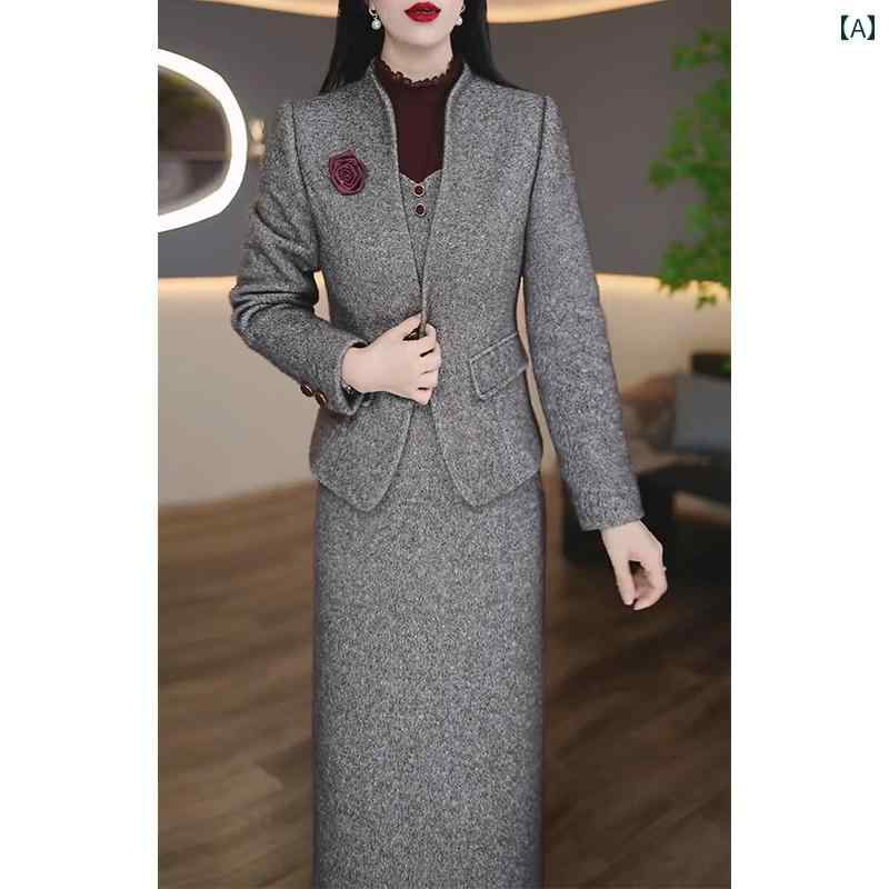 レディース ファッション 春夏 秋冬 かわいい オシャレ ツーピース　スーツ　ドレス　ママ　丈　セット｜YKC8