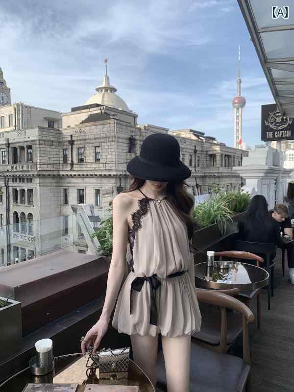 レディース ファッション 春夏 秋冬 かわいい オシャレ クール シティ ガール ンティック タイ ネック レース パッチワーク ウエスト ハイ チューリップ ショート ドレス|YKC8