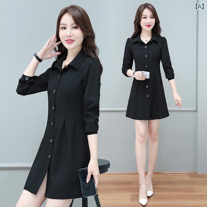 レディース ファッション 春夏 秋冬 かわいい オシャレ レディースシャツ ワンピース 長袖 シャツ レディース ミドル丈 トップス|YKC8