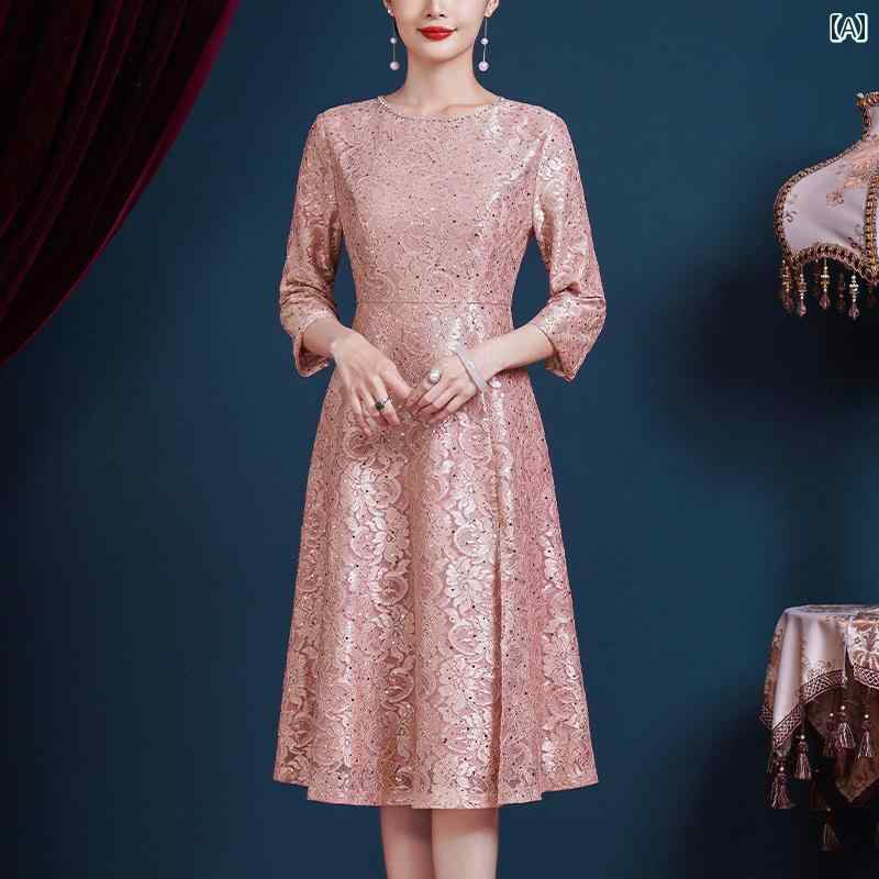 レディース ファッション 春夏 秋冬 かわいい オシャレ エレガント　義母ウェディングドレス　普段着若々しく　スタイリッシュ　ぴったり　エレガント　義母ウェディングドレス｜YKC8