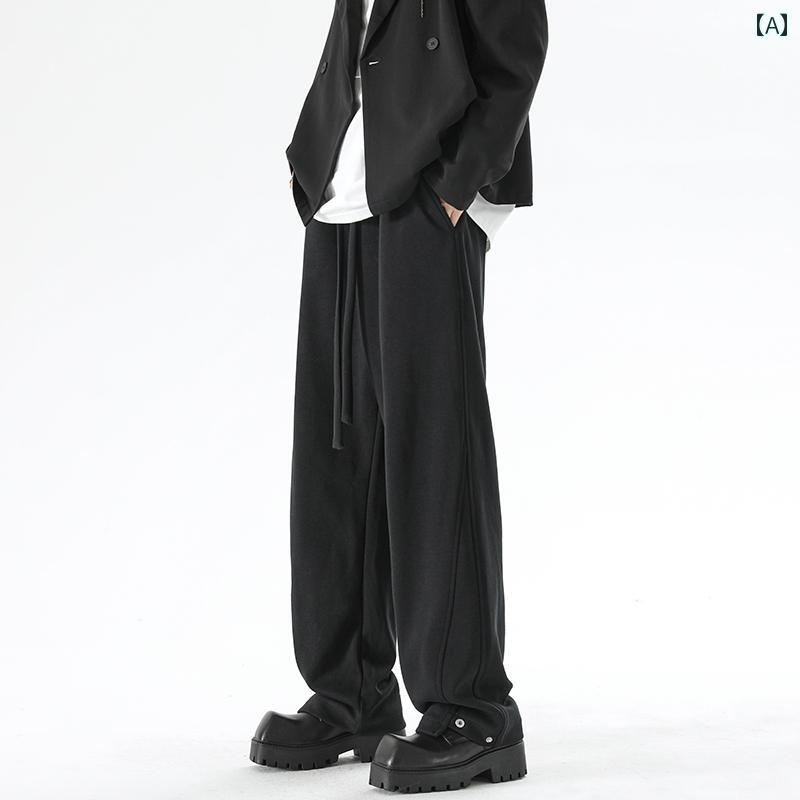 メンズ ファッション 春夏 秋冬 かっこいい オシャレ モテ 男性用 紳士服 服 韓国 シンプル 大人 グレー スウェットパンツ ストレート レッグ フィット ヘビーウェイト ロング パンツ フリース 裏地 スポーティ パンツ|YKC8