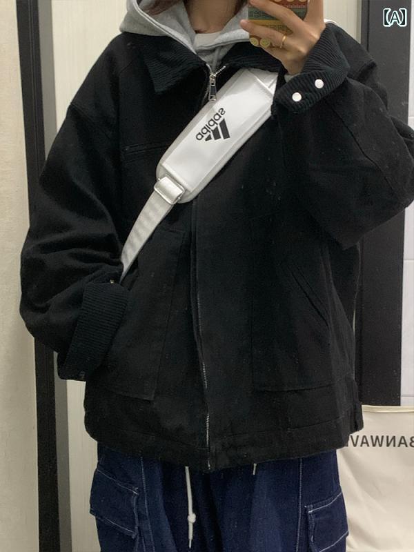 メンズ ファッション 春夏 秋冬 かっこいい オシャレ モテ 男性用 紳士服 服 韓国 シンプル 大人 ニュートラル　レトロ　スプライシング　スクエアネック　アウトドア　和風　ポケット　ポータブル　ワークウェア　ジャケット