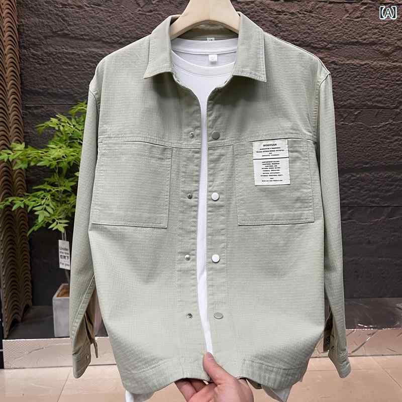 メンズ ファッション 春夏 秋冬 かっこいい オシャレ モテ 男性用 紳士服 服 韓国 シンプル 大人 綿 カジュアル メンズジャケット ワークウェア シャツ ジャケット 服|YKC8