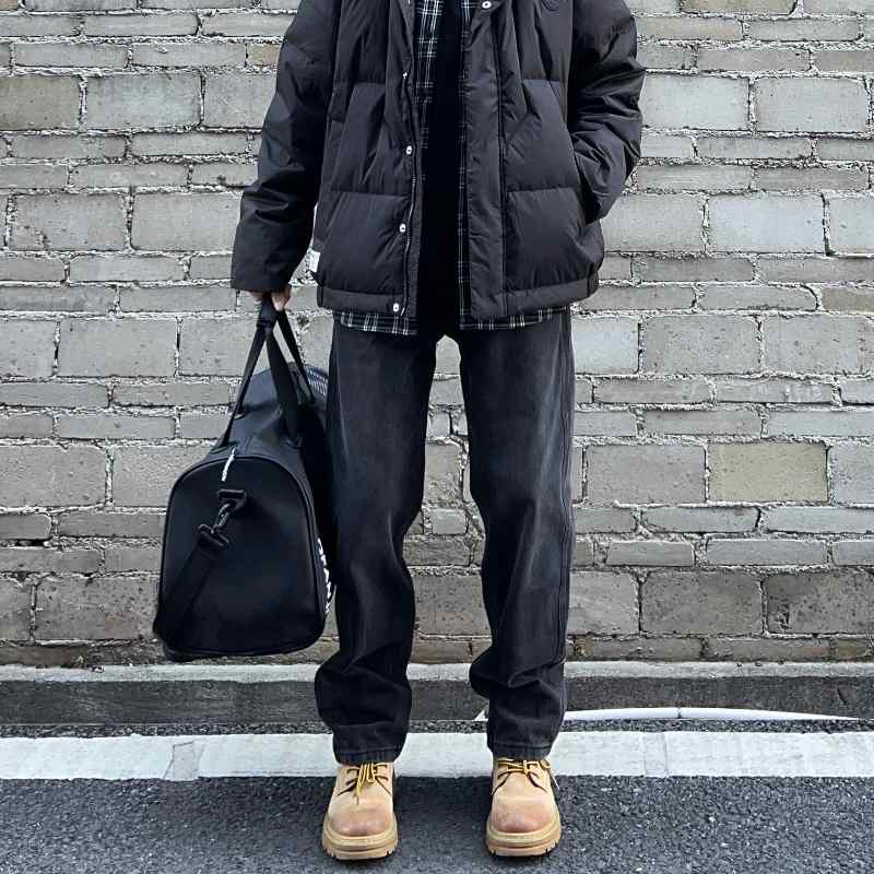 メンズ ファッション 春夏 秋冬 かっこいい オシャレ モテ 男性用 紳士服 服 韓国 シンプル 大人 カジュアル ストレート レッグワイド レッグ パンツ ウォッシュ 加工ロング パンツ アメリカン ストリート