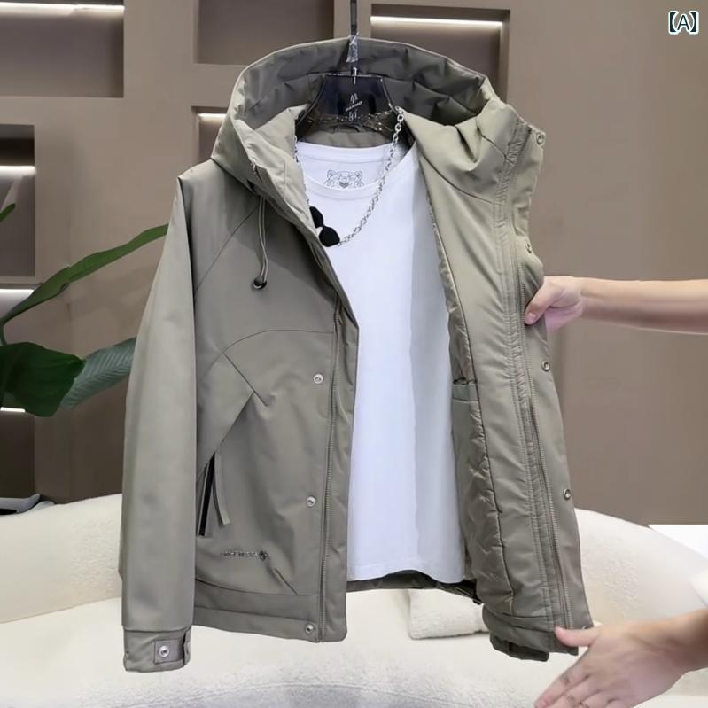 メンズ ファッション 春夏 秋冬 かっこいい オシャレ モテ 男性用 紳士服 服 韓国 シンプル 大人 ワークウェア フード コットン ジャケット アウトドア暖かい カジュアル ダブル コットンジャケット｜YKC8