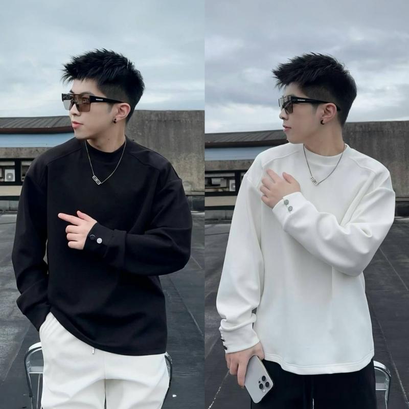 メンズ ファッション 春夏 秋冬 かっこいい オシャレ モテ 男性用 紳士服 服 韓国 シンプル 大人 厚手 エア コットン製 クルーネックスウェットシャツ メンズ 高級フィット無地 長袖 6,905円