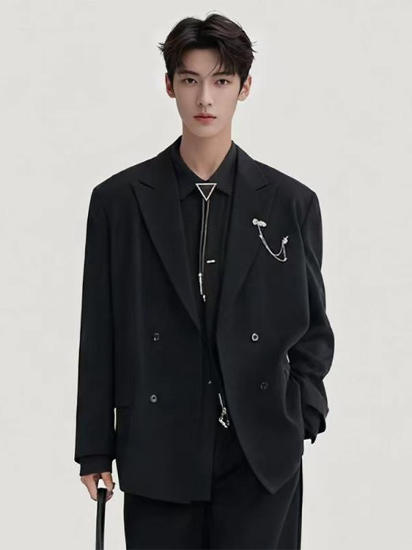メンズ ファッション 春夏 秋 冬 かっこいい オシャレ モテ 男性用 紳士服 服 韓国 シンプル 大人 メンズダブルブレスト カジュアル スーツ 高級 通勤シングルブレスト ブレザー