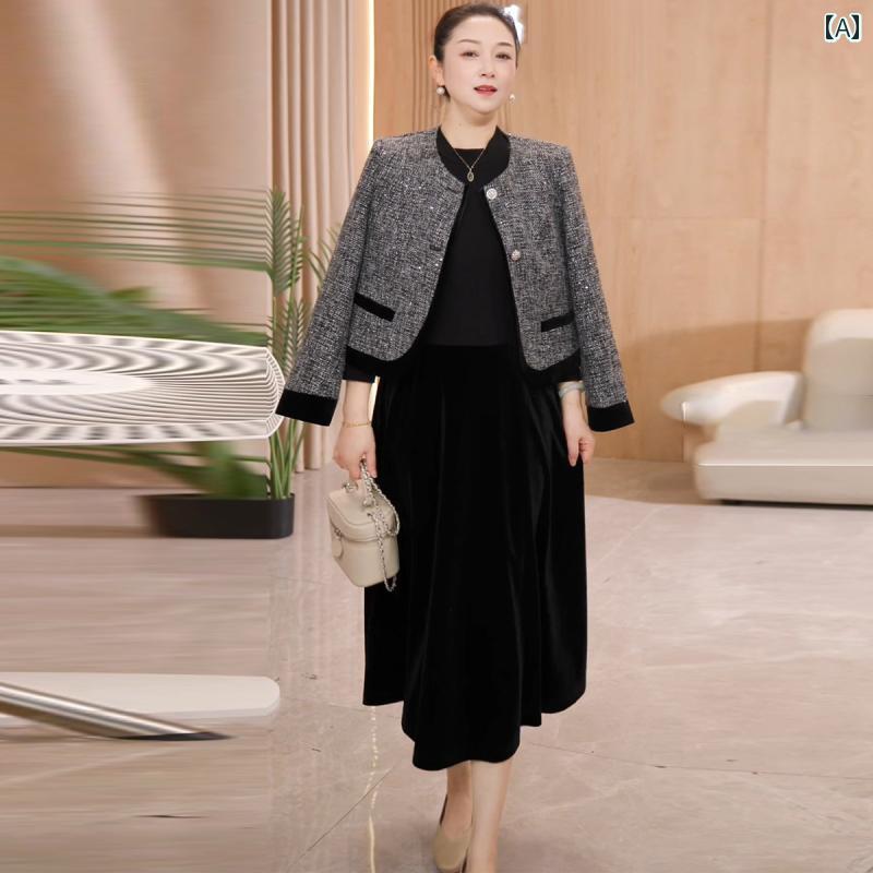 レディース ファッション 春夏 秋冬 かわいい オシャレ 韓国 母 ショート コート ドレス ツーピース ミディアム 丈 スカート|YKC8