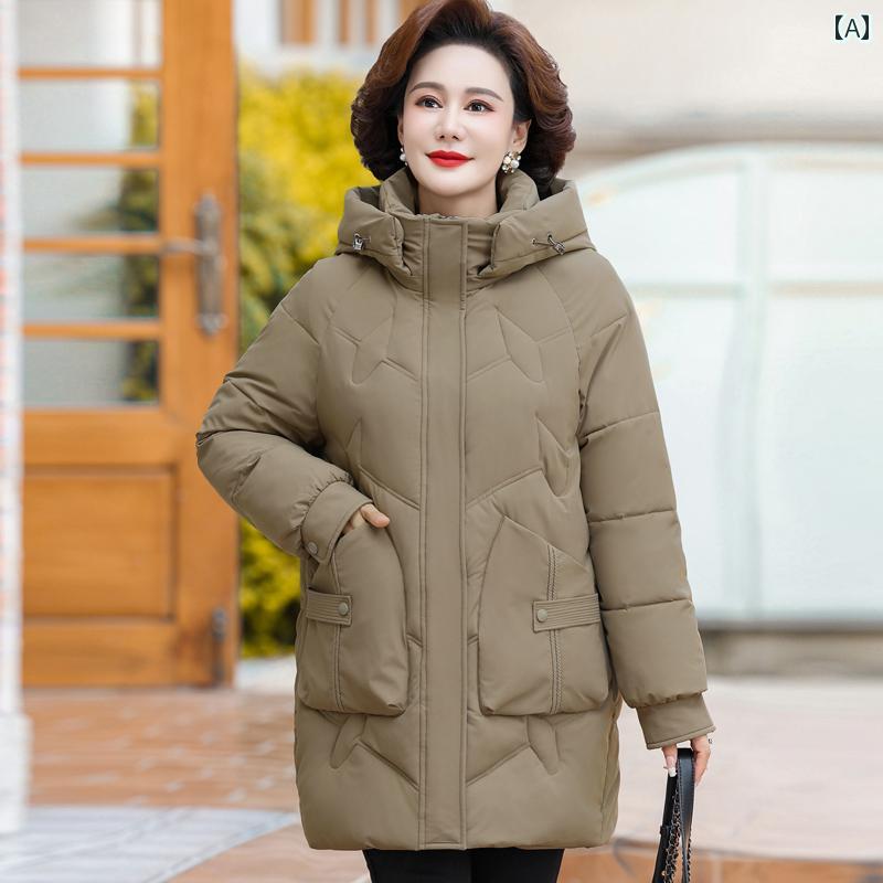 レディース 流行り物 春夏 秋冬 可愛らしい オシャレ 韓国 綿入り口・入口 厚地の外套 母 朦々たる 綿入り口・入口 厚地の外套 真っただ中丈  綿入り口・入口 上衣 大きめ 大きさ 厚地の外套