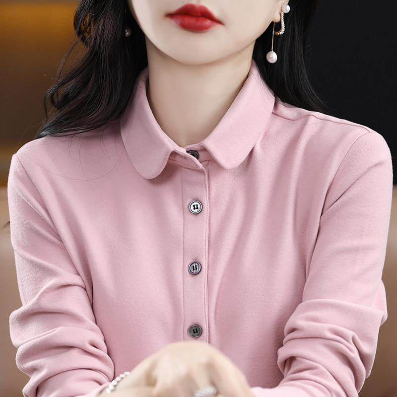 レディース ファッション 春夏 秋 冬 かわいい オシャレ 韓国 フレンチレイヤード ベルベット シャツ トップス 暖かいンナーウェア 綿 レイヤリング シャツ 起毛