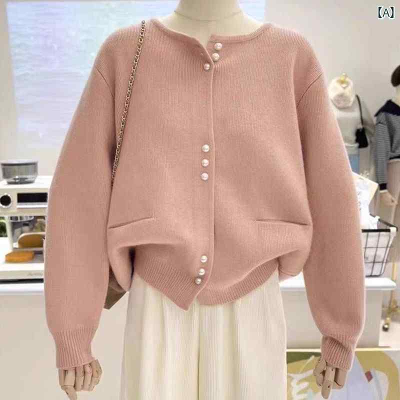 レディース 流行り物 春夏 秋冬 可愛らしい オシャレ 韓国 編み物ジレー 成人女性服 若々しく ラウンドネックカーディガン 上衣 とっ始め