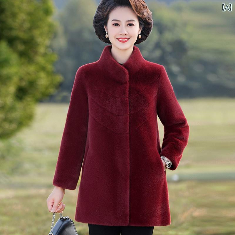 レディース 流行り物 春夏 秋冬 可愛らしい オシャレ 韓国 お御祖母ちゃん 一緒になる 交歓会 母  厚地の外套 御上さん 窈窕たる 格好のいい 真っ赤 裏地