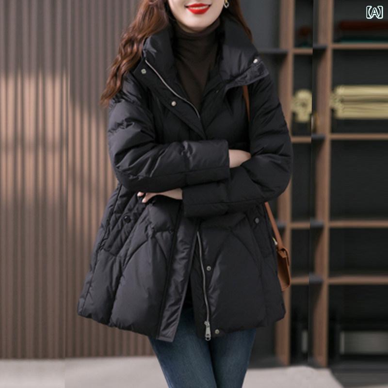 レディース ファッション 春夏 秋冬 かわいい オシャレ 韓国 ミドル丈　コットン　パディング　コート　厚手　ジャケット　ママ