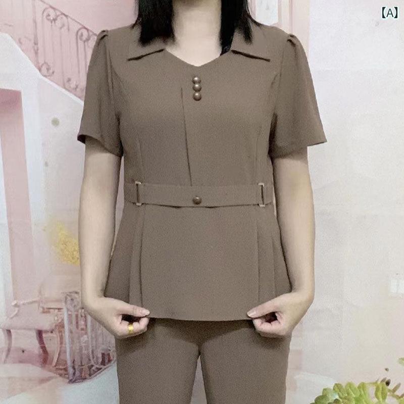 レディース ファッション 春夏 秋冬 かわいい オシャレ 韓国 セットスリム 半袖 トップス パンツ ツーピース セット 若々しく スタイリッシュ 高級 ウェア|YKC8