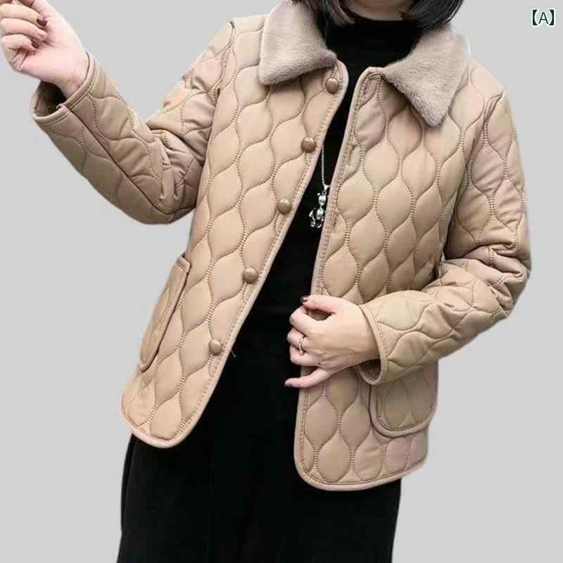 レディース ファッション 春夏 秋冬 かわいい オシャレ 韓国 柄　フリース　裏地　厚手　ファー　襟　スリム　暖かい　PU　綿詰め　ジャケットレザーコートお母さん