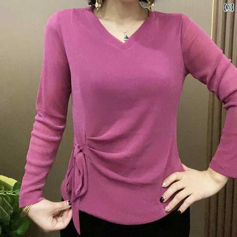 レディース ファッション 春夏 秋冬 かわいい オシャレ 韓国 早　長袖　Vネック　快適　エレガント　スリムフィット　無地　ベース　レイヤー　トップ　T　シャツ｜YKC8 28,166円