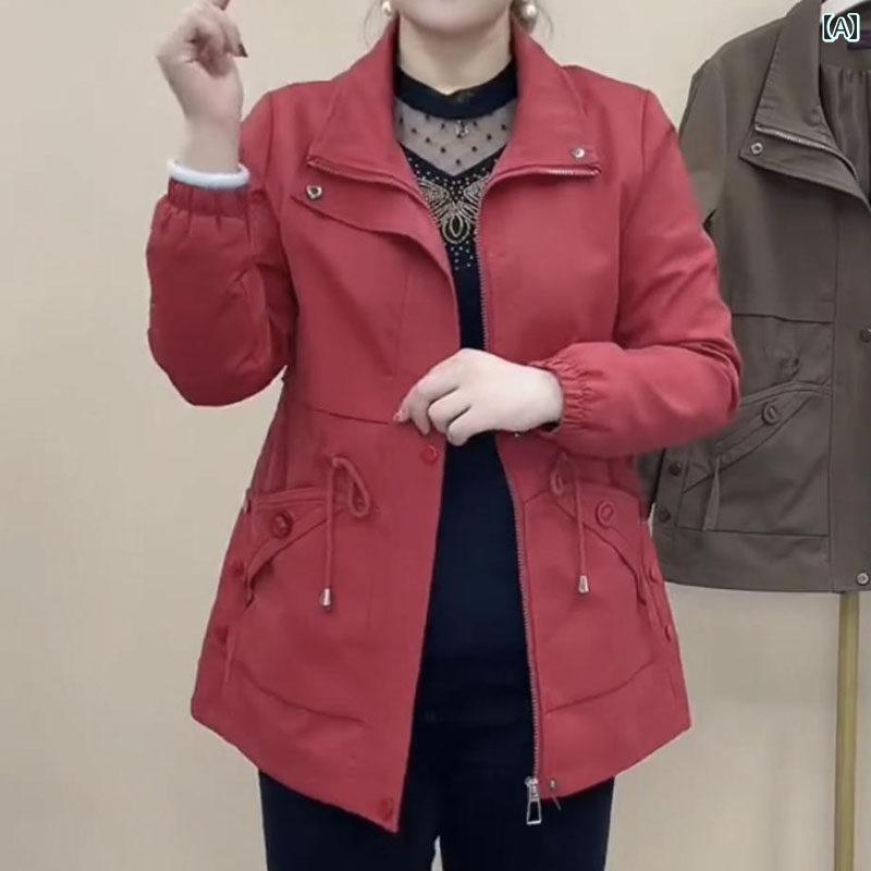 レディース ファッション 春夏 秋冬 かわいい オシャレ 韓国 シック カジュアル スリム ミドル丈 ママ コートトップス|YKC8