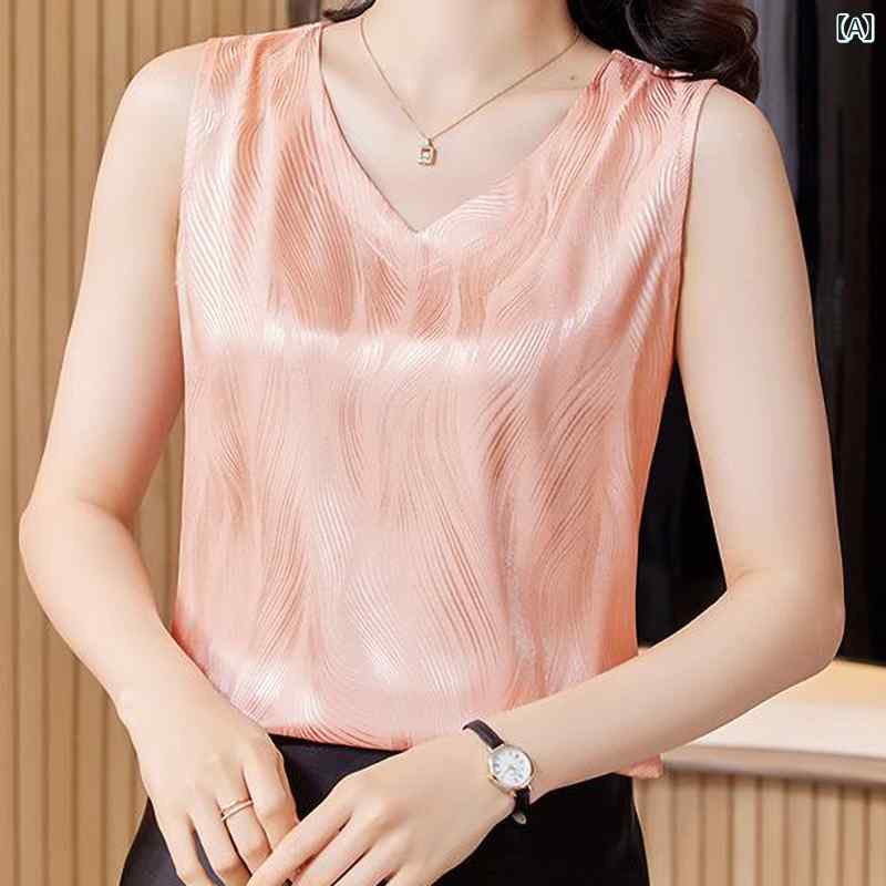 レディース ファッション 春夏 秋冬 かわいい オシャレ 韓国 シック　スリム　Vネックノースリーブ　ベスト　女性　無地　カジュアル　トップス｜YKC8