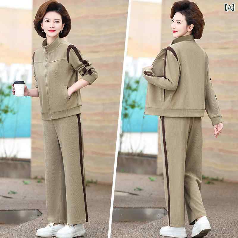 レディース ファッション 春夏 秋冬 かわいい オシャレ 韓国 お母さん　スタイリッシュ　カジュアル　スポーツウェア　セットカーディガンジャケット　セット