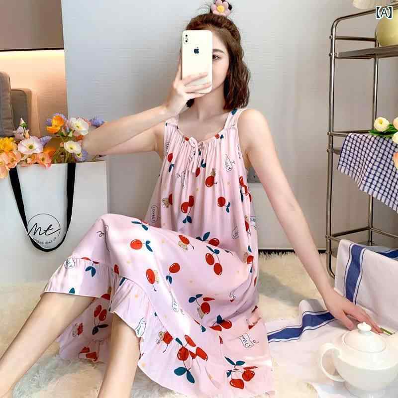 レディース ファッション 春夏 秋冬 かわいい オシャレ 韓国 大きめ　サイズ　コットン　パジャマ　ドレス　ストラップ　　キュート　　薄手　コットンドレス｜YKC8 28,523円