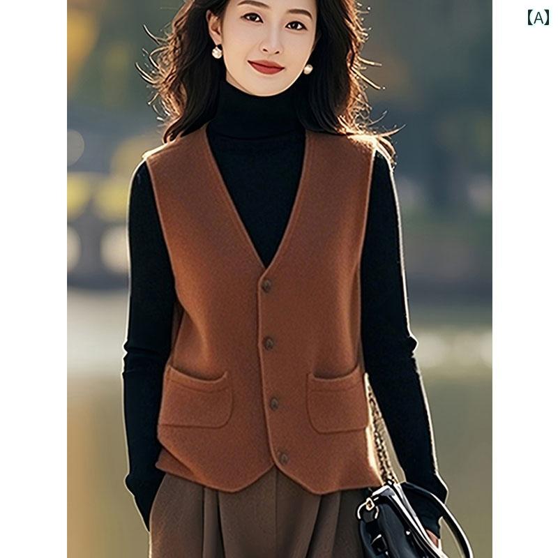 レディース ファッション 春夏 秋冬 かわいい オシャレ 韓国 ニット ベスト 美しい ノースリーブ カーディガン トップス|YKC8
