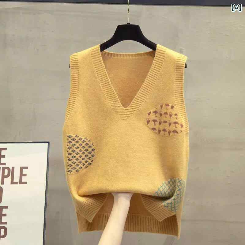 レディース ファッション 春夏 秋冬 かわいい オシャレ 韓国 早　ニット　ベストベスト新　服　トップス　アウターベスト　セーター　ショルダーガード｜YKC8