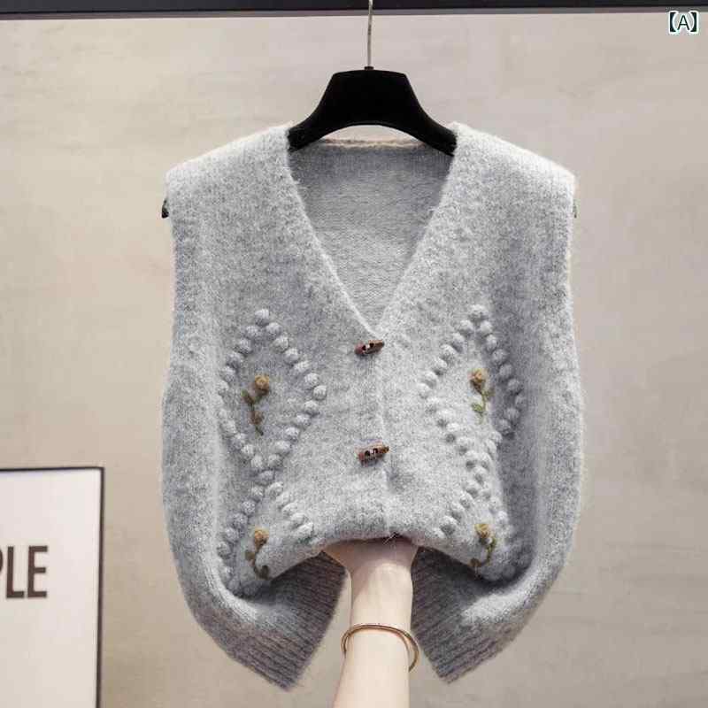 レディース ファッション 春夏 秋冬 かわいい オシャレ 韓国 レトロ Vネック ニット ベスト ノースリーブ カーディガン セーター 上 重ね着 新 リラックスフィット|YKC8