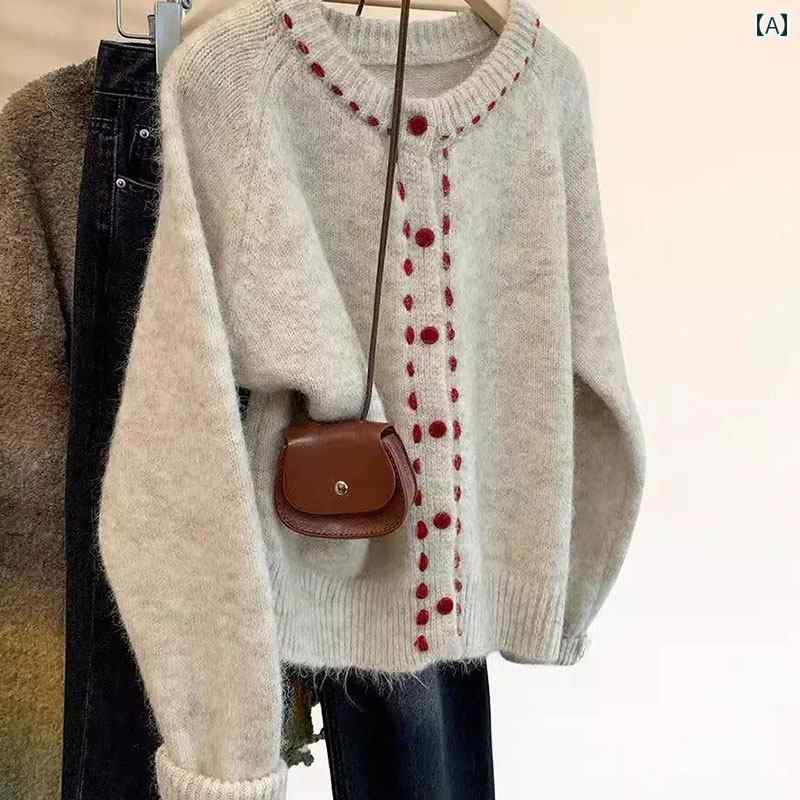 レディース ファッション 春夏 秋冬 かわいい オシャレ 韓国 ラウンドネックニットカーディガン フィット スリミング ソフト 快適 セーター ジャケット トップス プチ プラ リラックス|YKC8