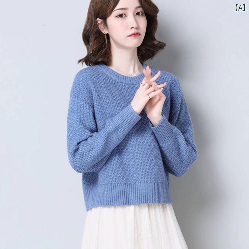 レディース ファッション 春夏 秋冬 かわいい オシャレ 韓国 セーター カジュアル プルオーバー フィット プチ ハイウエスト 厚手 ニット ベース レイヤー|YKC8