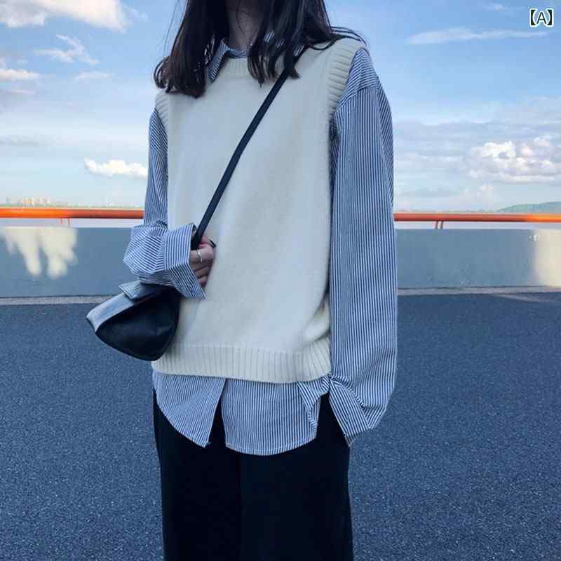 レディース ファッション 春夏 秋冬 かわいい オシャレ 韓国 ニット　ベスト快適　無地　ラウンドネック　セーターショルダー　トップ｜YKC8