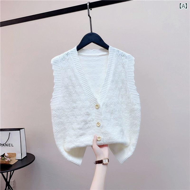 レディース ファッション 春夏 秋冬 かわいい オシャレ 韓国 ベスト カーディガン フィット ショート セーター スタイリッシュ アウターウェア|YKC8