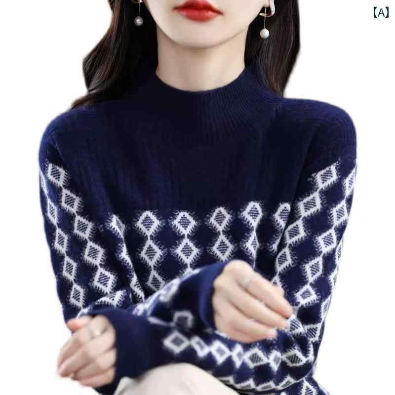 レディース ファッション 春夏 秋冬 かわいい オシャレ 韓国 カラー ブロック セーター プルオーバー セミ ハイネック ニット ベース レイヤー フリース 裏地 厚め トップ|YKC8